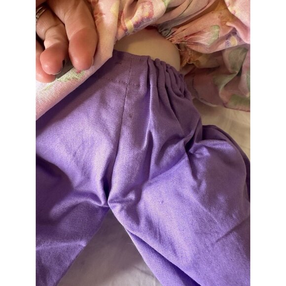 Vtg 80s Folk Art Hand Made Easter Bunny Rabbit Plush Doll Whimsical Dress Apron - Picture 5 of 11